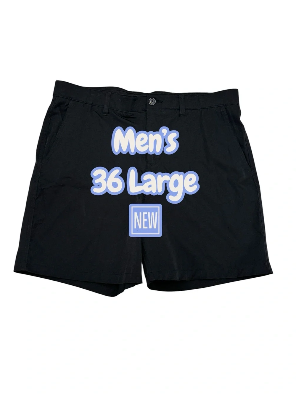 Mens RW Golf 36 Medium Shorts Chino Khakis Stretch Grip Waistband Black NWOT